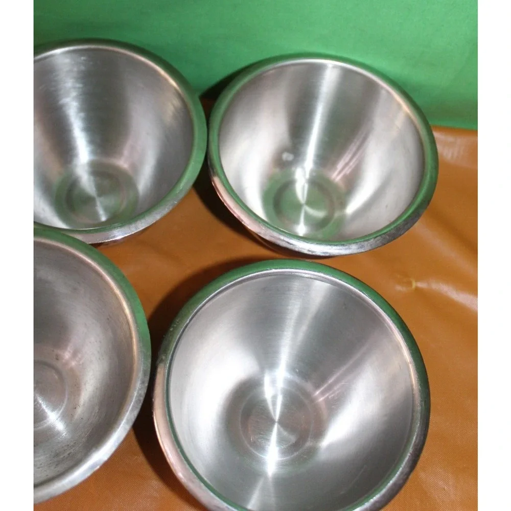 Vintage TWA Oneida 4 Piece Stainless Steel Serving Food Airline Bowls